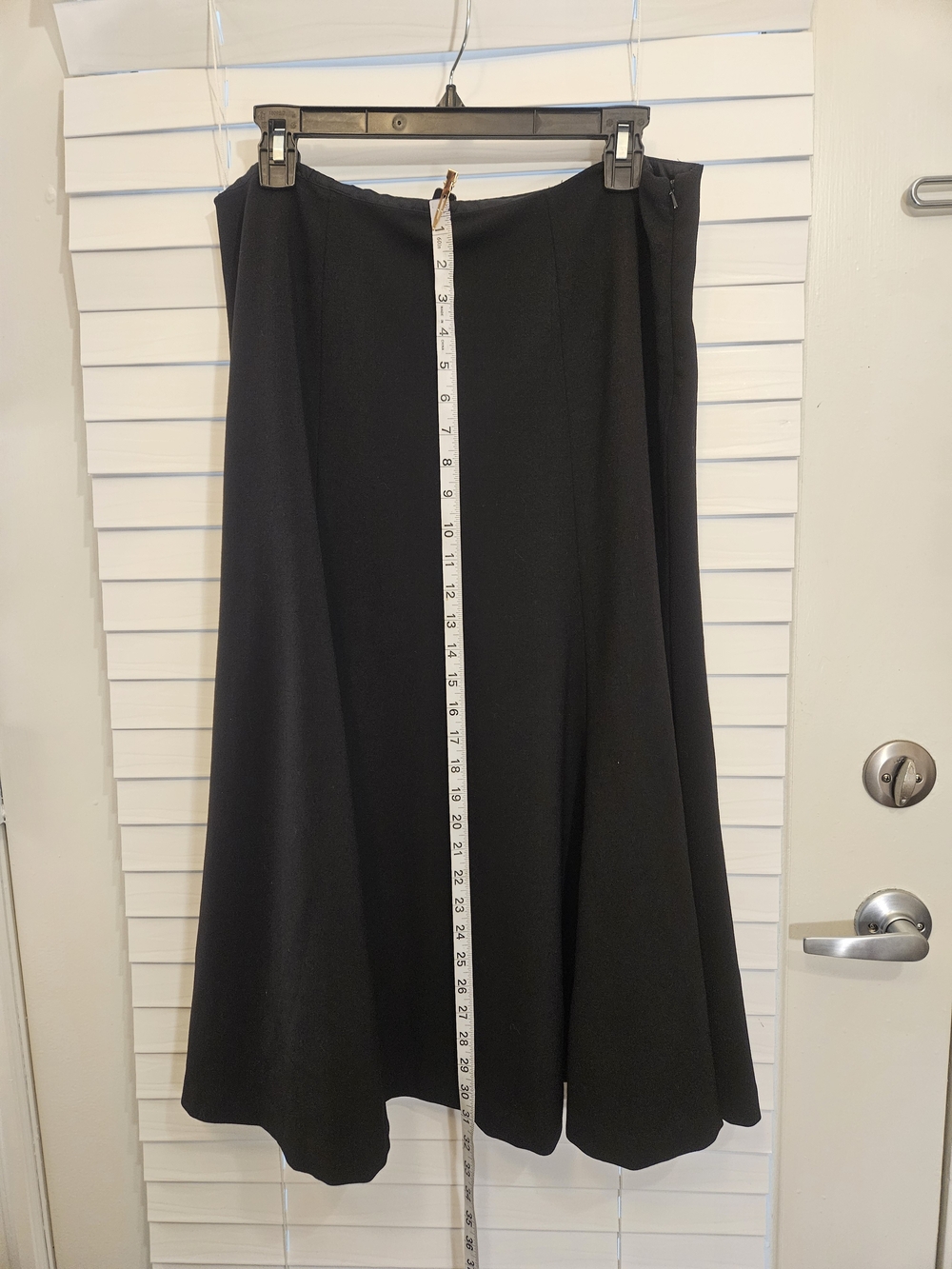 Lauren Ralph Lauren Black Wool Blend A-Line Midi Skirt Dark Academia Sz 12 - Picture 5 of 8